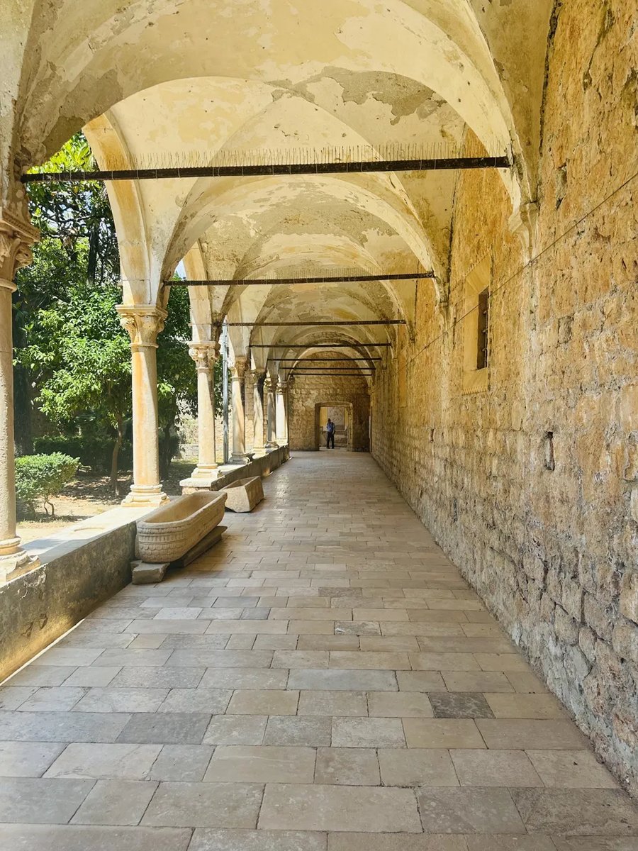 Arched corridor of the Benedictine monastery on Lokrum
