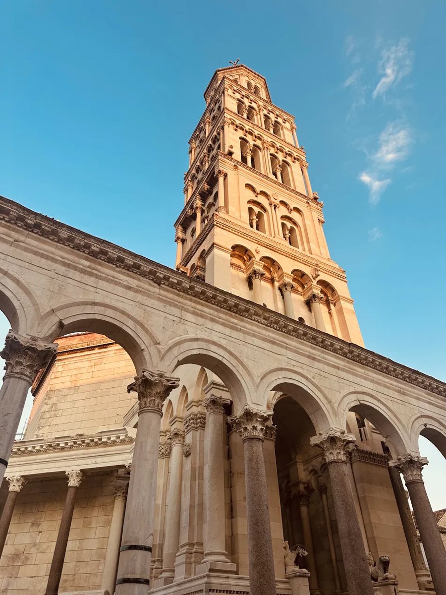 Split cathedral bell tower in the evening light