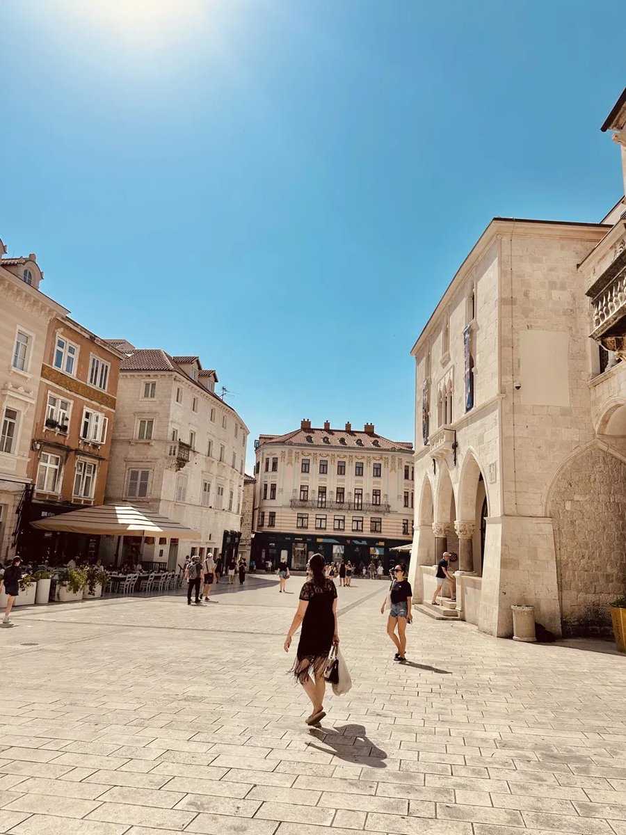Trogir's main square in the midday heat