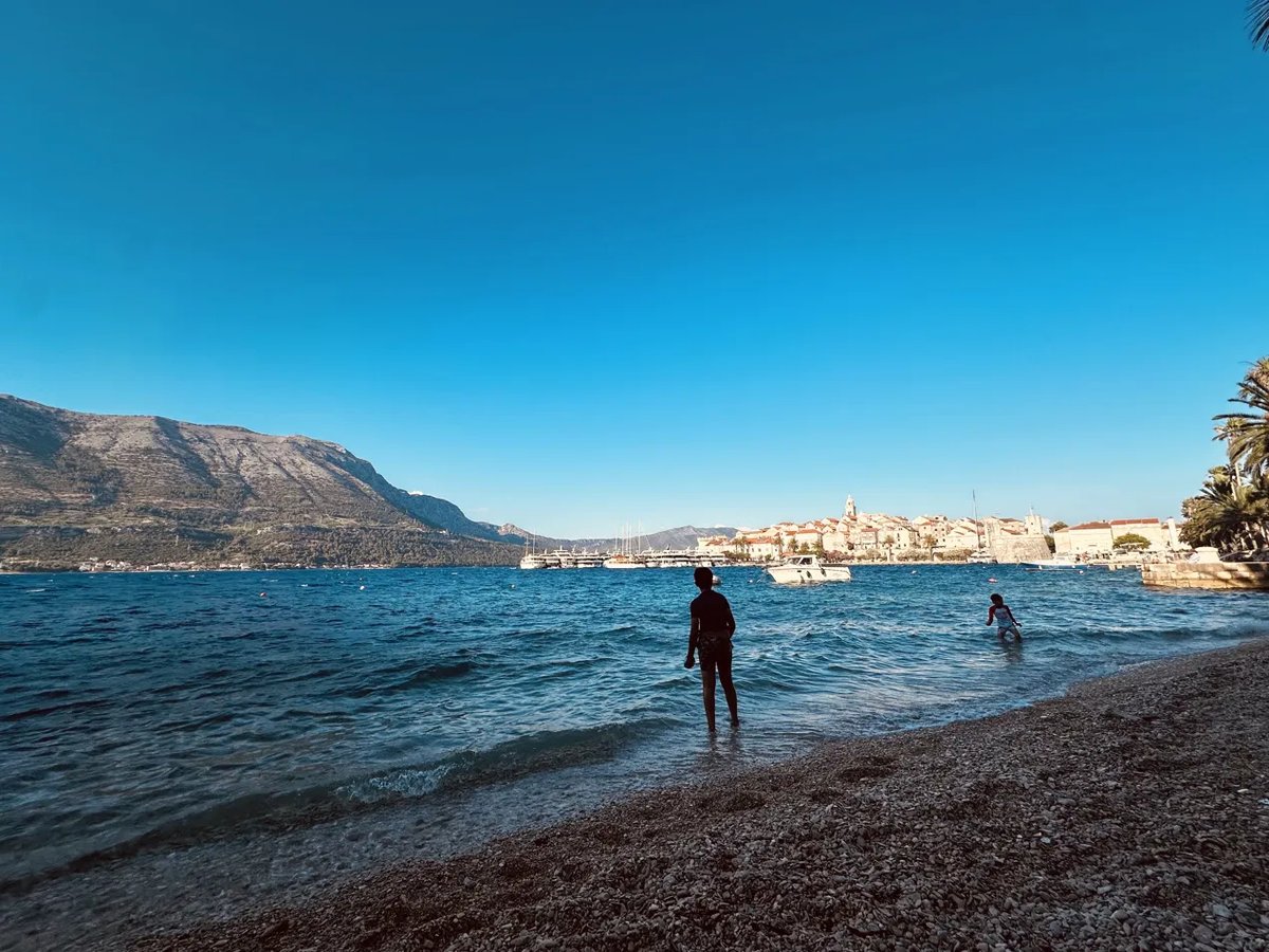 Beach near Korčula's Old Town